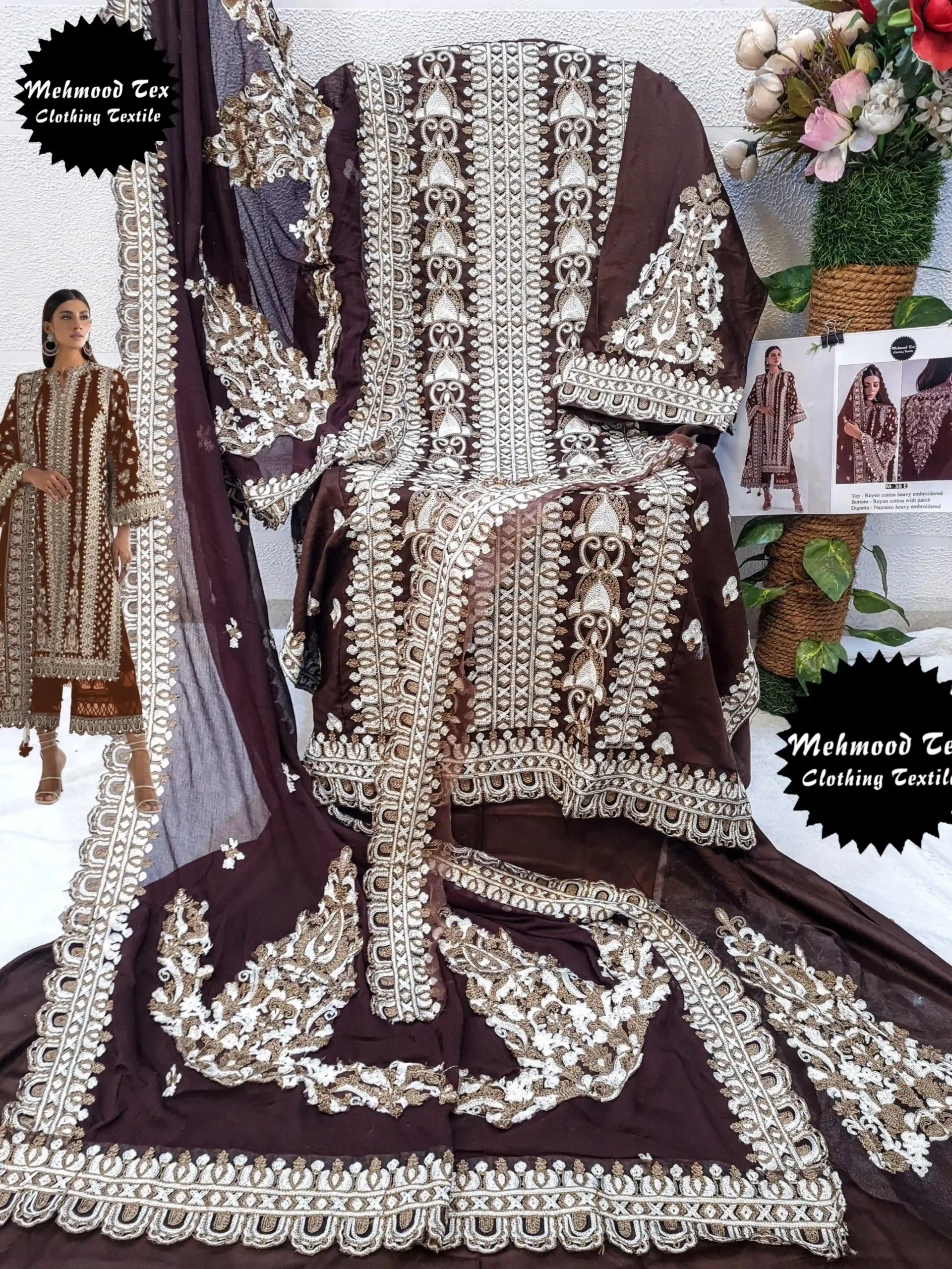 Mehmood Tex M 38 Rayon Cotton Wholesale Pakistani Salwar Suit Catalog — Wholesale Salwar Suits, MPA wholesale from Surat - Gallery Image 5